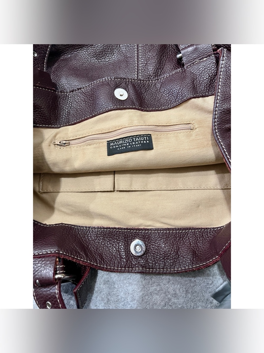 Maurizio Taiuti Purple Leather Shoulder Bag Made in Italy - Picture 6 of 17